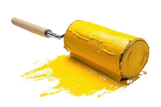 Paint roller brilliance bright yellow paint decorating tool artsy design home improvement vibrant