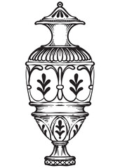 vase vintage hand drawing