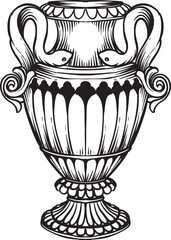 vase vintage hand drawing