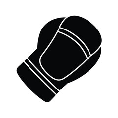 Fototapeta premium Graphic illustration of a black and white silhouette boxing glove isolated on white background