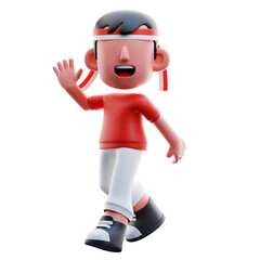 Kid Walking Pose 3D Illustration