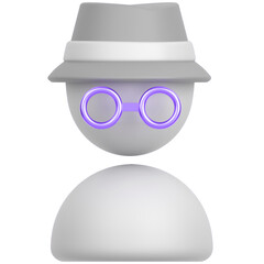 3D icon of incognito man