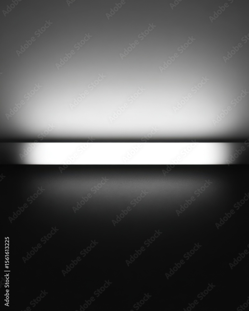 Poster Abstract minimal black and white design with light reflection and shadow effect.