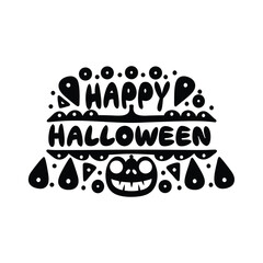 Happy Halloween text banner, vector Premium Vector