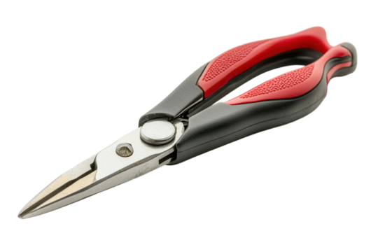 Professional Tool Precision Craft Scissors Black Background Metallic Silver Sharp Edged Rubber Grip - Powered by Adobe