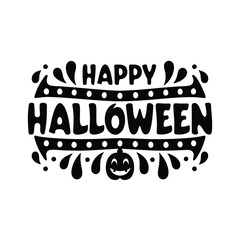 Happy Halloween text banner, vector Premium Vector