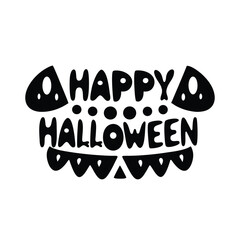 Happy Halloween text banner, vector Premium Vector