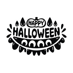 Happy Halloween text banner, vector Premium Vector