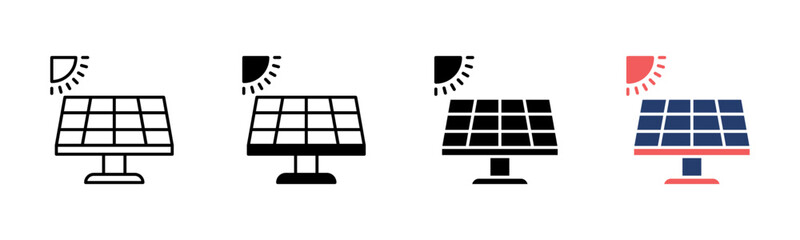 Solar Panel icon sheet multiple style collection