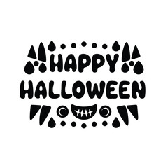 Happy Halloween text banner, vector Premium Vector