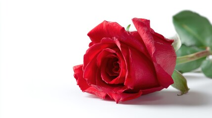 Red rose flower isolated on white background