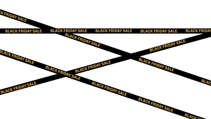 Black Friday sale black strip on transparent white background