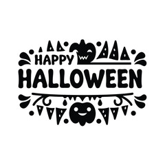 Happy Halloween text banner, vector Premium Vector