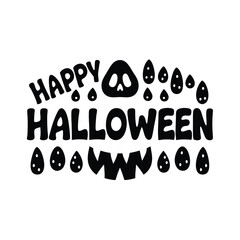 Happy Halloween text banner, vector Premium Vector