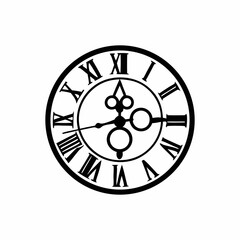 Obraz premium Blank clock face mock up with hour, minute and second hands, isolated on white background. Vector illustration