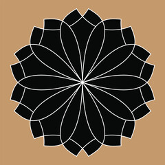 Black color flower pattern witn black background.