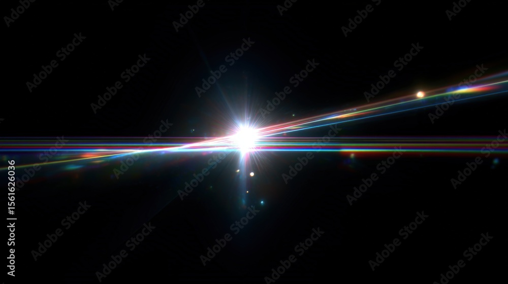 Aufkleber bright light burst with colorful light trails in space or outer atmosphere.