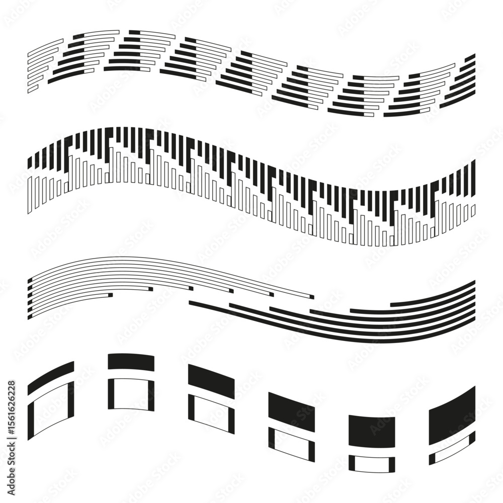 Poster wave icon pattern. black line design. dynamic flow illustration. vector ripple symbol.
