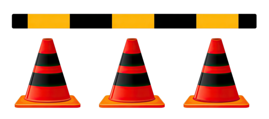 Traffic Cones Isolated