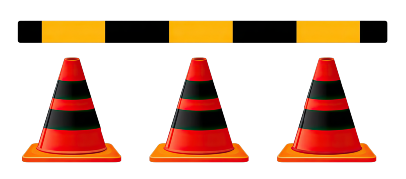 Traffic Cones Isolated