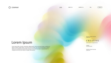 Abstract wave of landing page. fluid gradient website design	