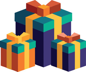 Obraz premium Illustrated Present Boxes with Rich Textures