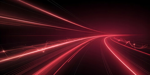 high-tech red flash line with luminous energy