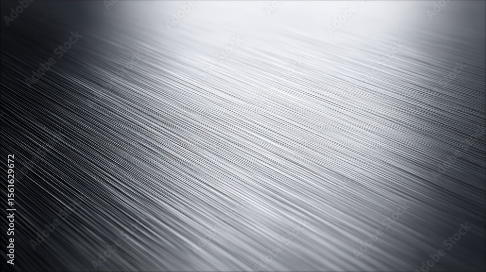 Poster abstract close-up of brushed metal surface with fine linear texture and reflective shine.