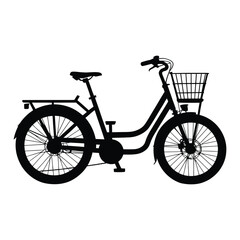 Cargo Bike Silhouette, Vector, Illustration, Icon, Logo, White Background.