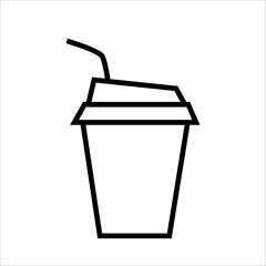 Collection of coffee cup icons in black and white. Includes mugs, to-go cups, straws, lids, and steam. Beverage and café symbols for app, web, UI, banner, menu, and print design.