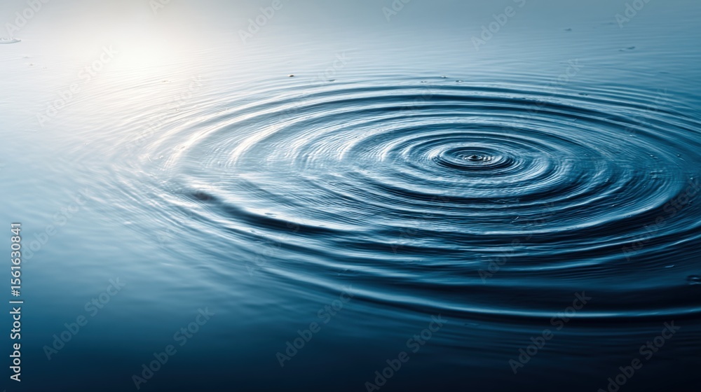 Aufkleber calm water surface with gentle ripples creating concentric circles in a peaceful scene.
