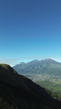 drone view  mountain landscape with clouds
