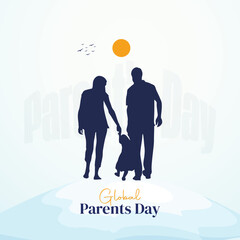 Celebrate global parents day. Happy parents day greeting card vector. Parents day banner design. Suitable for Poster, Banners, campaign and greeting card.