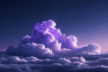 Lavender Luminous Clouds Floating Against a Night Shade Backdrop - Visionary Technology Design