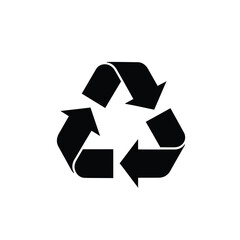 Green recycle symbol icon with arrows, illustrating environmental conservation and waste reduction