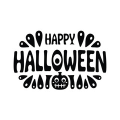 Happy Halloween text banner, vector Premium Vector