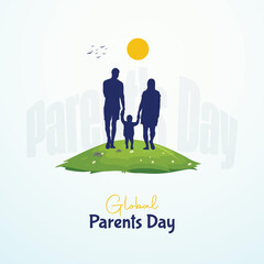 Global Parents day social media post template. Parents day banner design. Suitable for Poster, Banners, mobile apps, campaign and greeting card.
