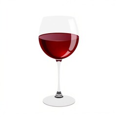 Red wine glass in a minimalist style on a bright background for celebrations and toasts
