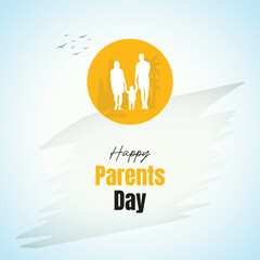 Happy parents day concept. Parents day banner design. Suitable for Poster, Banners, campaign and greeting card.