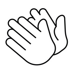 Applause of both hands thin line icon, success of performance concept. Vector graphics. Hand palms claps, applause sign on white background, style mobile or design.