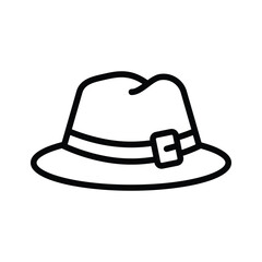 A handy line icon showing fedora hat