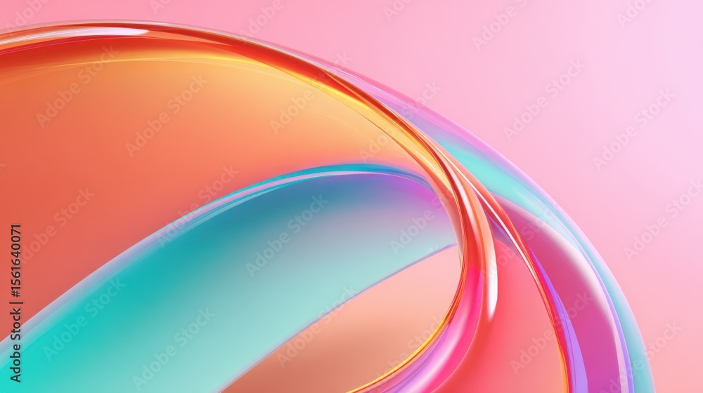Poster colorful abstract flowing background with smooth curves and vibrant gradient effect.