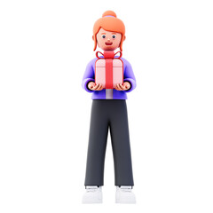 Woman holding a gift