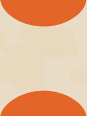 Obraz premium Abstract design with orange shapes on a cream background 