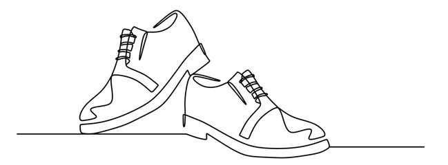 continuous one line art of a pair of loafers. this icon is for a shoe store banner