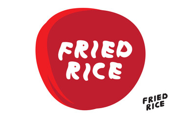 Fried rice lettering, handdrawn freehand text