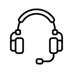A handy linear style icon showing headset with mic