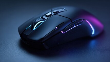 Sleek modern gaming mouse with customizable RGB lighting and ergonomic design.