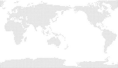 Simplified world vector map with square dot grid (APAC view, Compact Miller projection, PPT-compatible & fully editable) © Terry