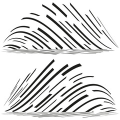 Abstract curved lines. Organic flowing shapes. Monochrome stripe elements. Vector graphic illustration.